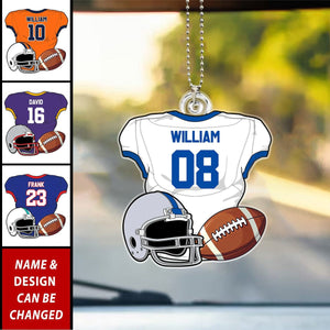 American Football Jersey Personalized Acrylic Car Ornament