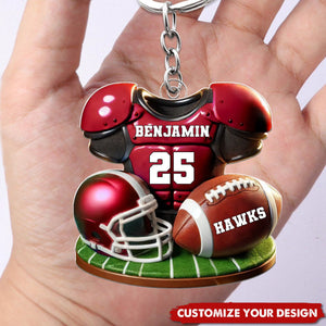 Football Jersey Uniform - Personalized Acrylic Keychain, Gift For Son, Boyfriend