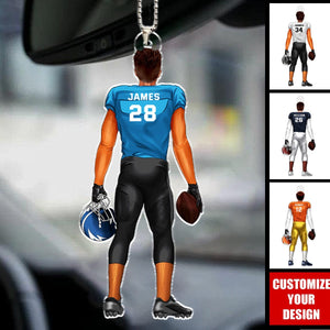 Football Player - Personalized Acrylic Car Ornament