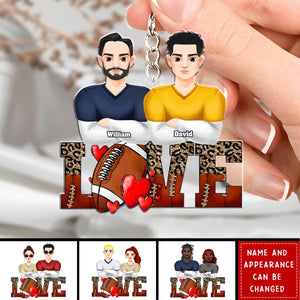 Personalized Gifts For Football Lover Acrylic Keychain Couple Valentine