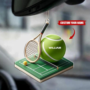 Personalized Tennis Court Car Ornament, Sport Lover Gift