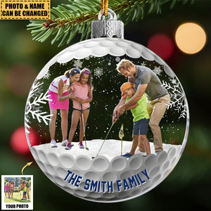 Golf Friends Christmas Globe - Personalized Acrylic Photo Ornament