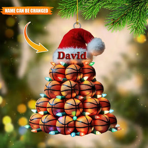 Custom Name Basketball Ornament, Basketball Lover Christmas Gift