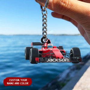 Personalized Racing Car Custom Name Keychain, Gift For Racing Car Lover