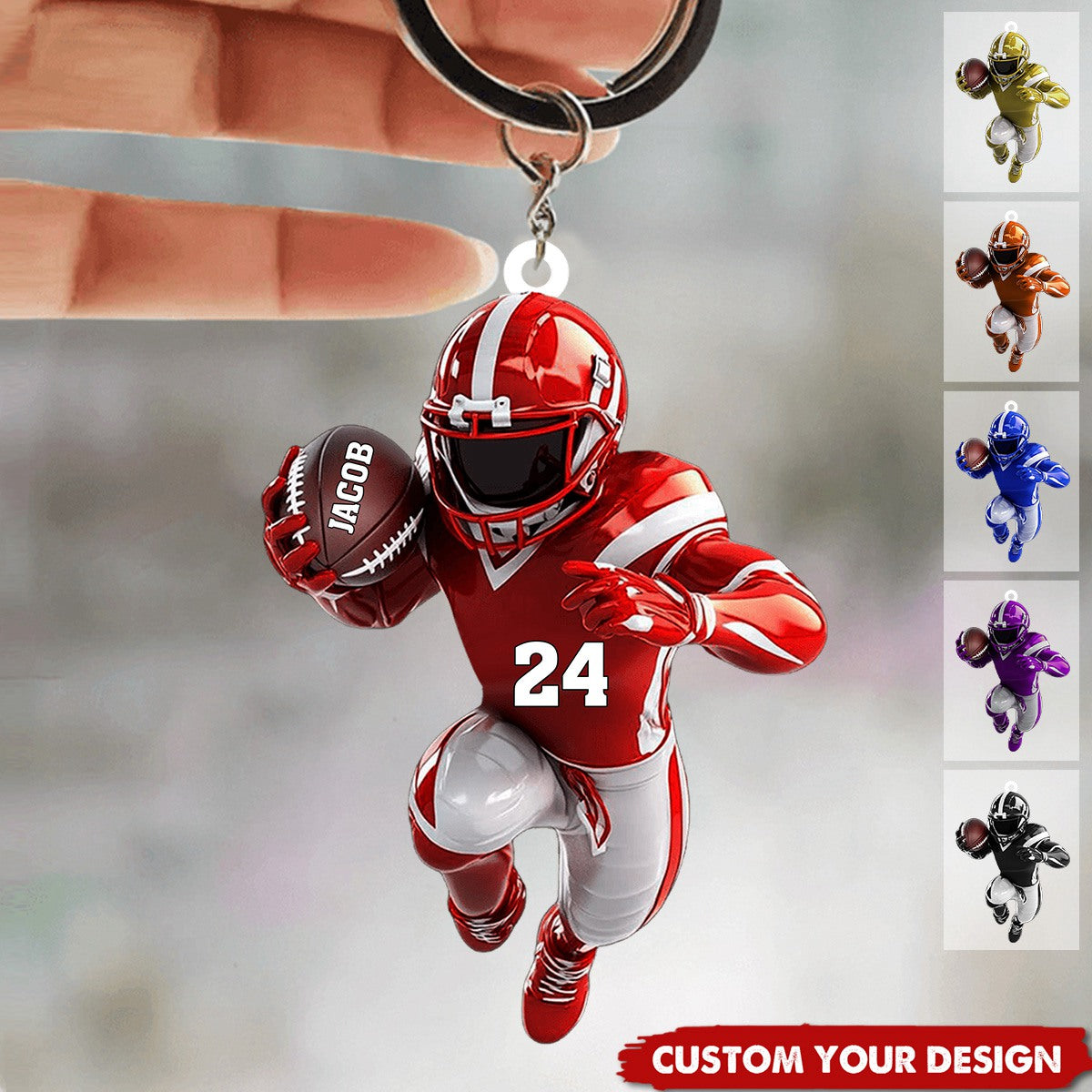 American Football Personalized Keychain, Gift For American Football Lovers