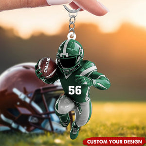 American Football Personalized Keychain, Gift For American Football Lovers