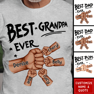 Best Dad Grandpa Ever Fist Bump - Personalized T-shirt