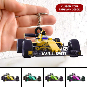 Personalized Racing Car Custom Name Keychain, Gift For Racing Car Lover