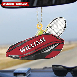 Custom Tennis Bag Car Ornament, Tennis Bag Keepsake, Tennis Lover Gift