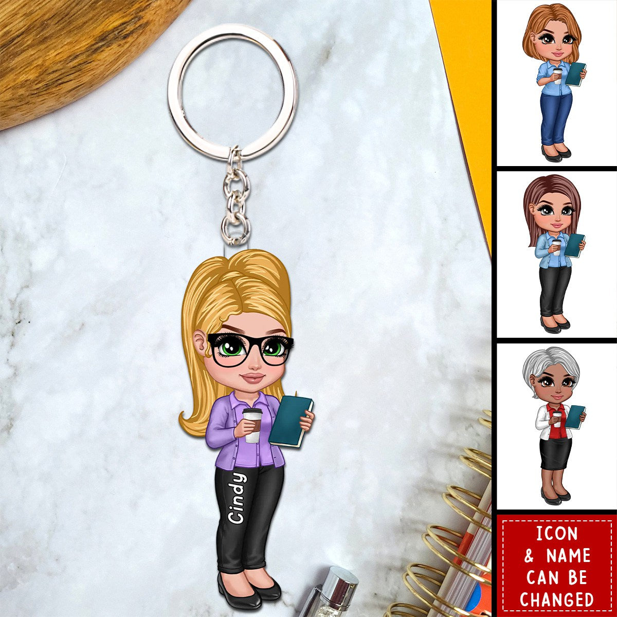 Doll Teacher Personalized Acrylic Keychain - Gift For Teacher, Appreciation Gift