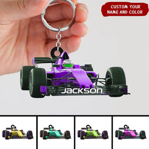 Personalized Racing Car Custom Name Keychain, Gift For Racing Car Lover