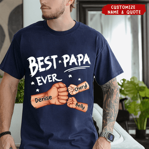 Best Dad Grandpa Ever Fist Bump - Personalized T-shirt