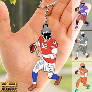 Personalized Football Keychain Gift For Football Player