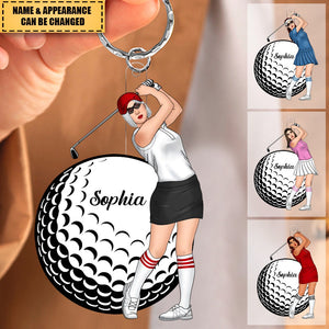 I Just Want To Play Golf - Personalized Custom Mica Keychain - Christmas Gift For Golf Lover