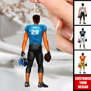 Football Player - Personalized Acrylic Keychain