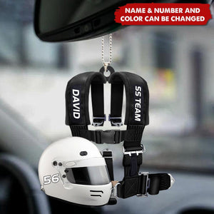 Racing Seat Belt And Helmet Personalized Acrylic Ornament