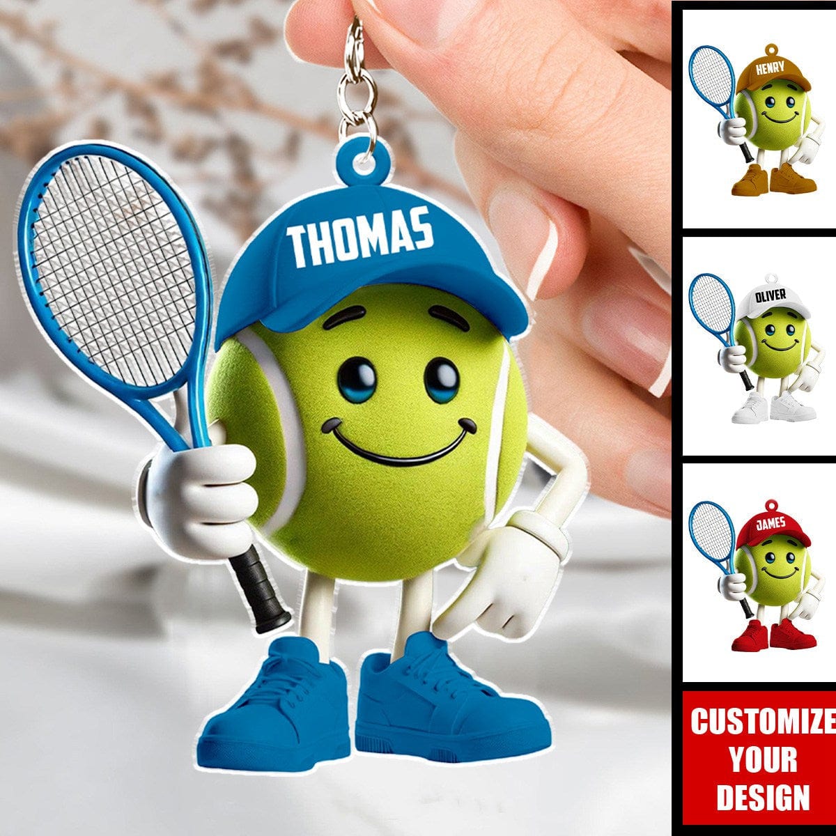 Tennis Ball - Personalized Acrylic Keychain, Gift For Tennis Lover